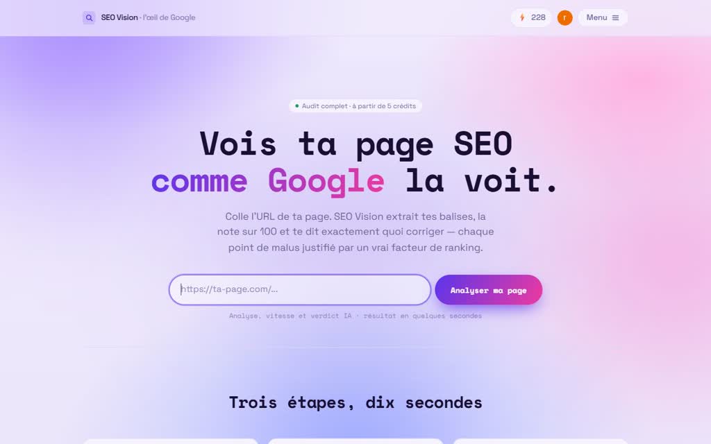 Un détail du site SEO Vision