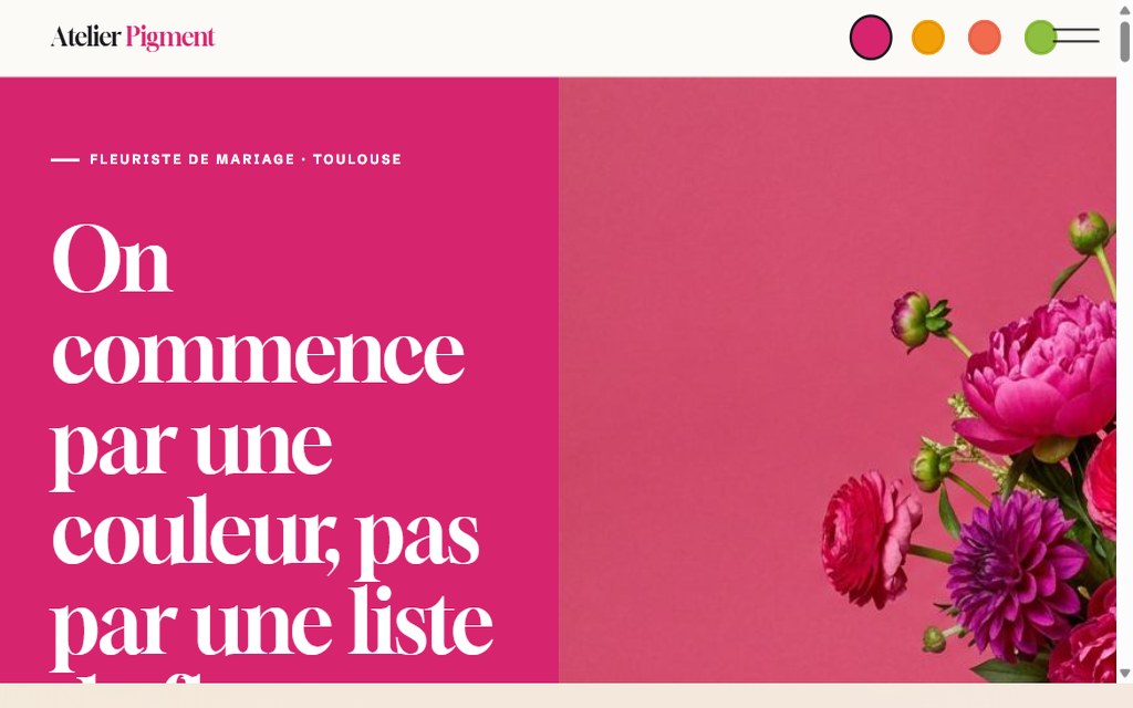Un détail du site Fleuriste